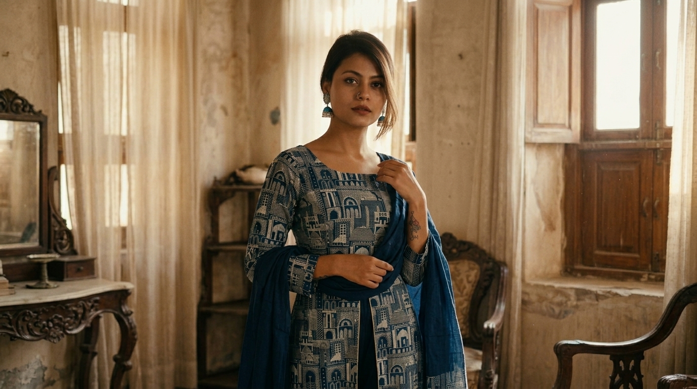 Neeli Katha Blue Suit
