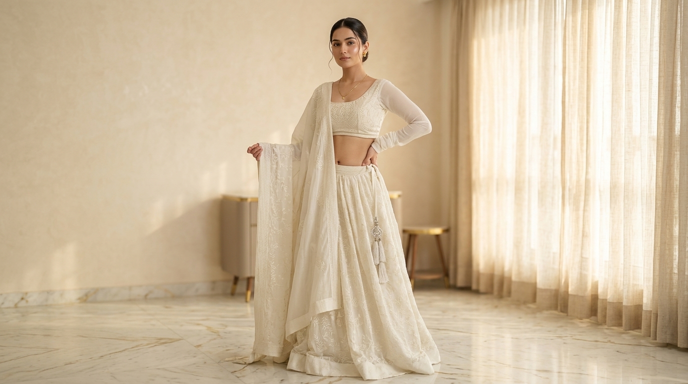 Shwet Rani White Lehenga