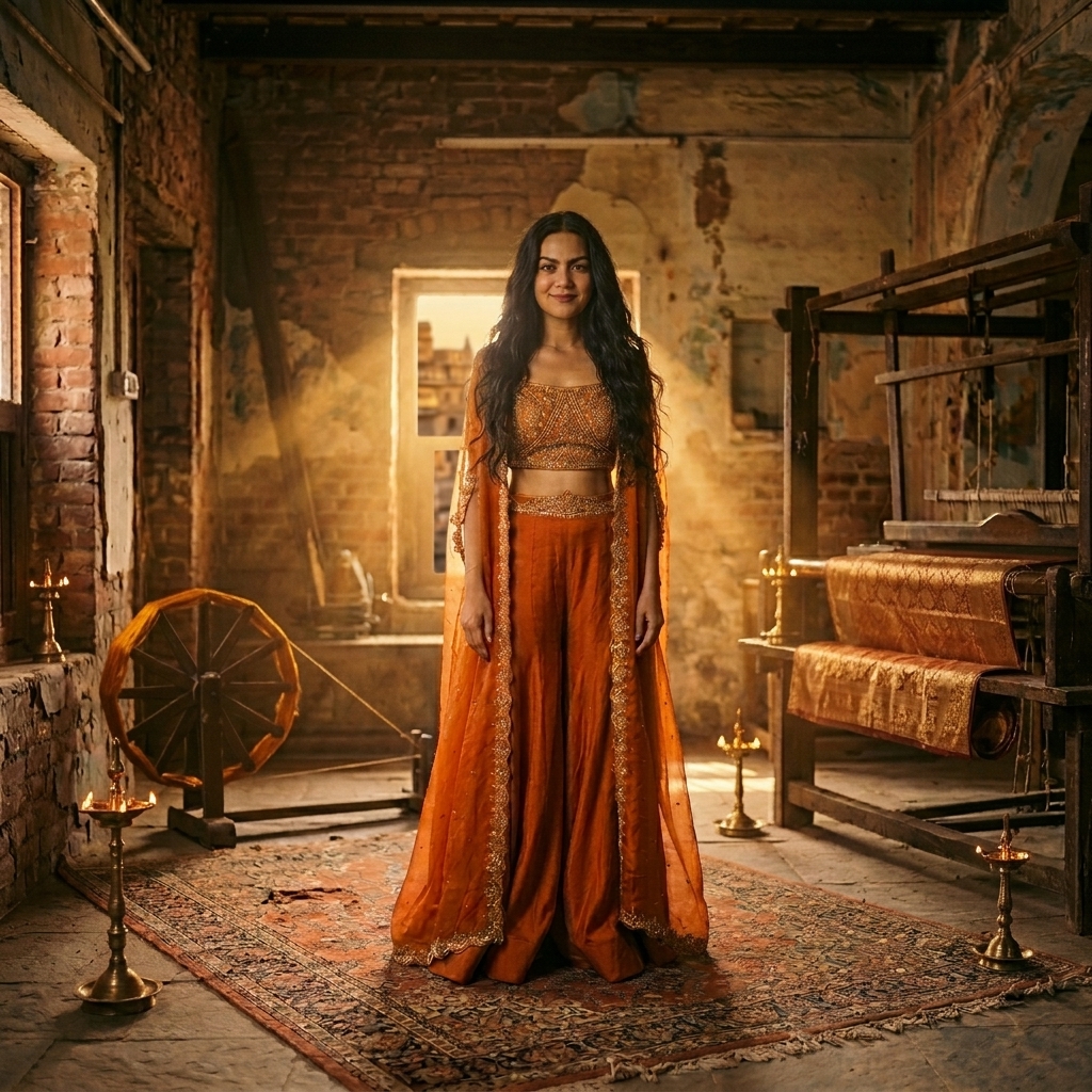 Kesari Orange Sharara